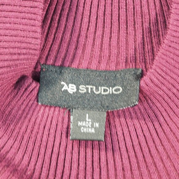 AB Studio Sweater Dress Womens Large Burgundy Studded Rhinestone Coquette Classy - Picture 3 of 9